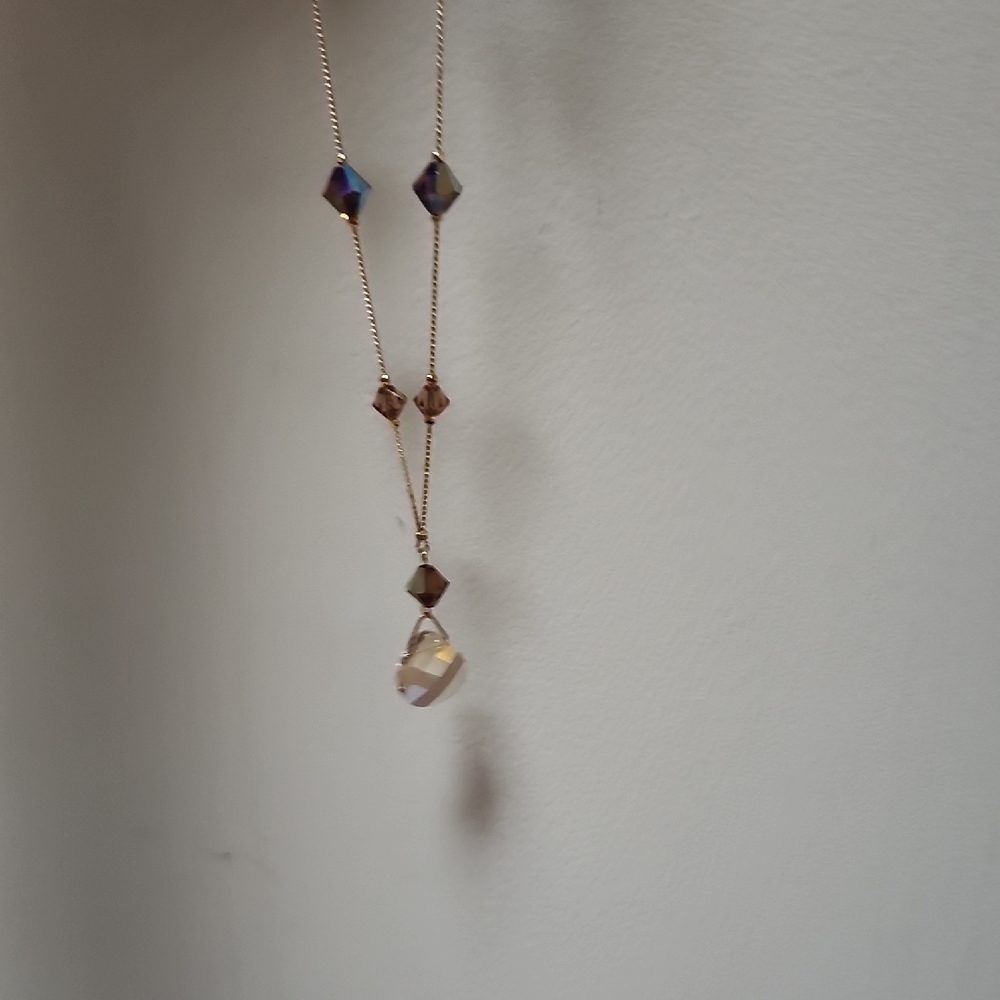 Vieste Gold and Brown Layered Necklace with Modern Design - Picture 4 of 10